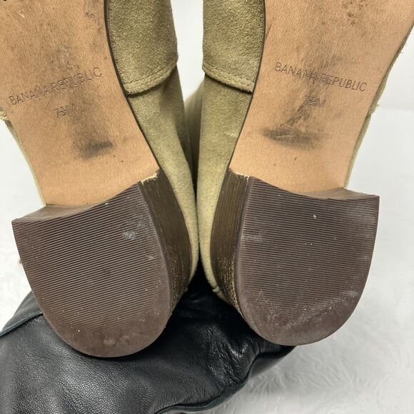 Banana Republic Bootie Boots Faux Suede Womens 7.5 M Taupe Beige Zip Ankle Vegan - Picture 4 of 12